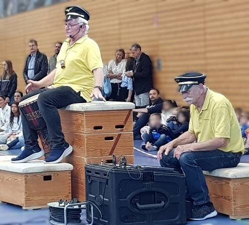 Johnny und Schorsch als Piloten.