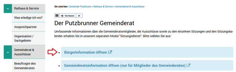 Buergerinformation öffnen - RIM