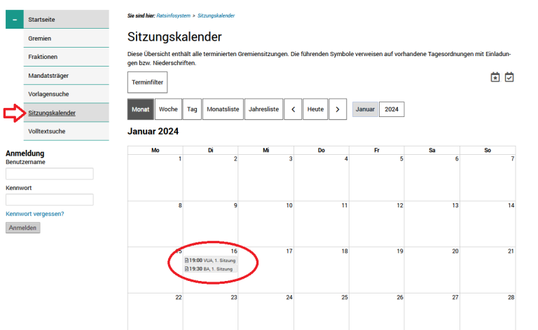 Sitzungskalender RIM