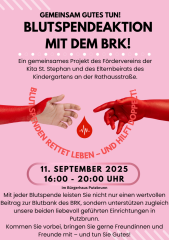 SAVE THE DATE: Blutspendeaktion im Bürgerhaus Putzbrunn am 11. September 2025